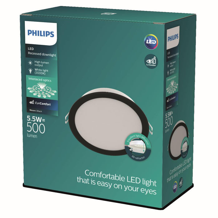 LED PANEL PHILIPS 5.5W 3000K ROUND BLACK