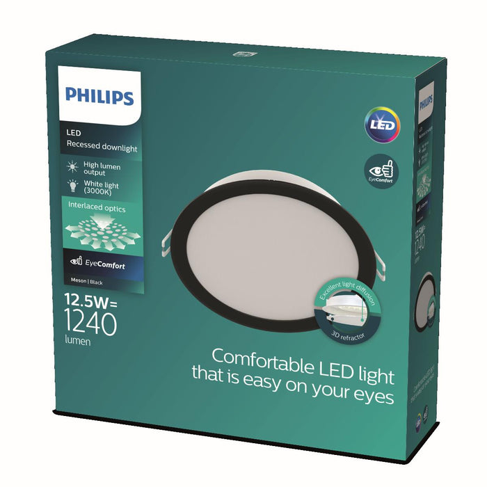 LED PANEL PHILIPS 12.5W 3000K ROUND BLACK