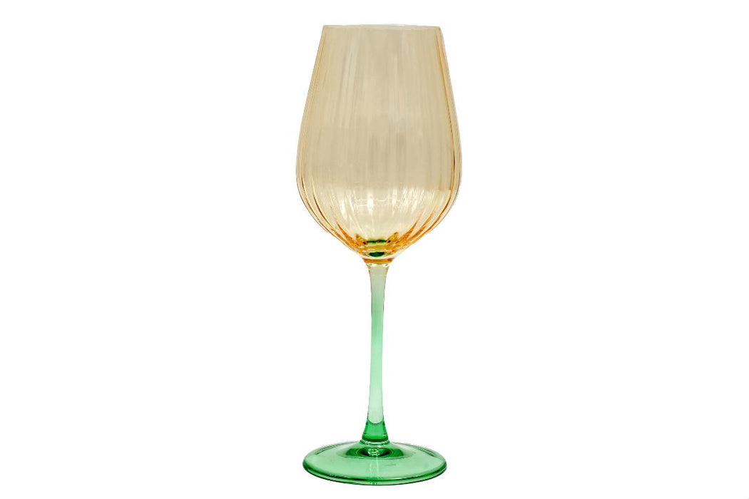 WINE GLASS 25 CM GLASS GREEN/YELLOW