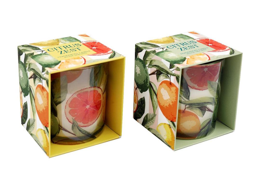 CANDLE IN A BOX 7.5X7 CM CITRUS