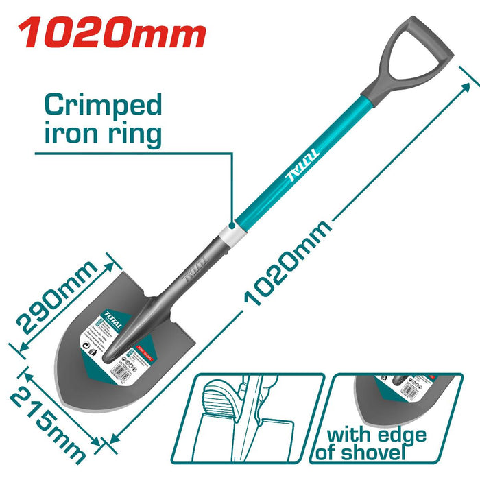 TOTAL SHARPENED SHOVEL FIBER HANDLE 102CM