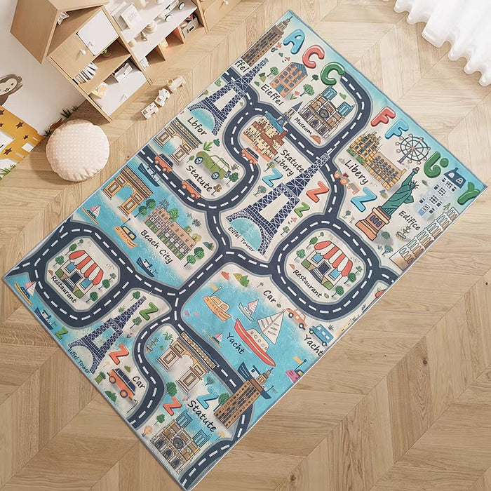 CHILDREN'S CARPET TOKYO STREETS BLUE 120X170CM