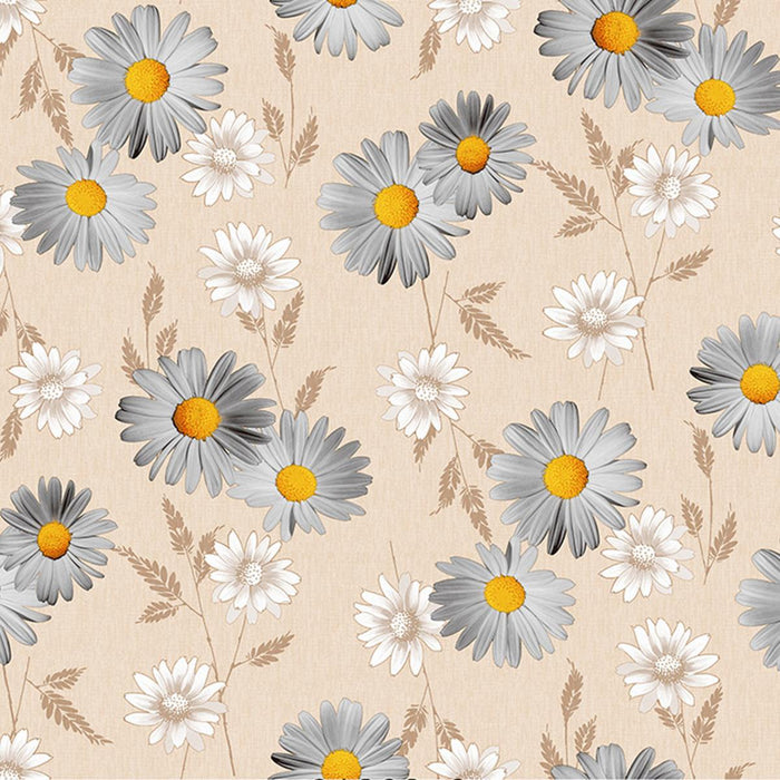 OIL COVER ALDECO 140 CM DAISIES BEIGE