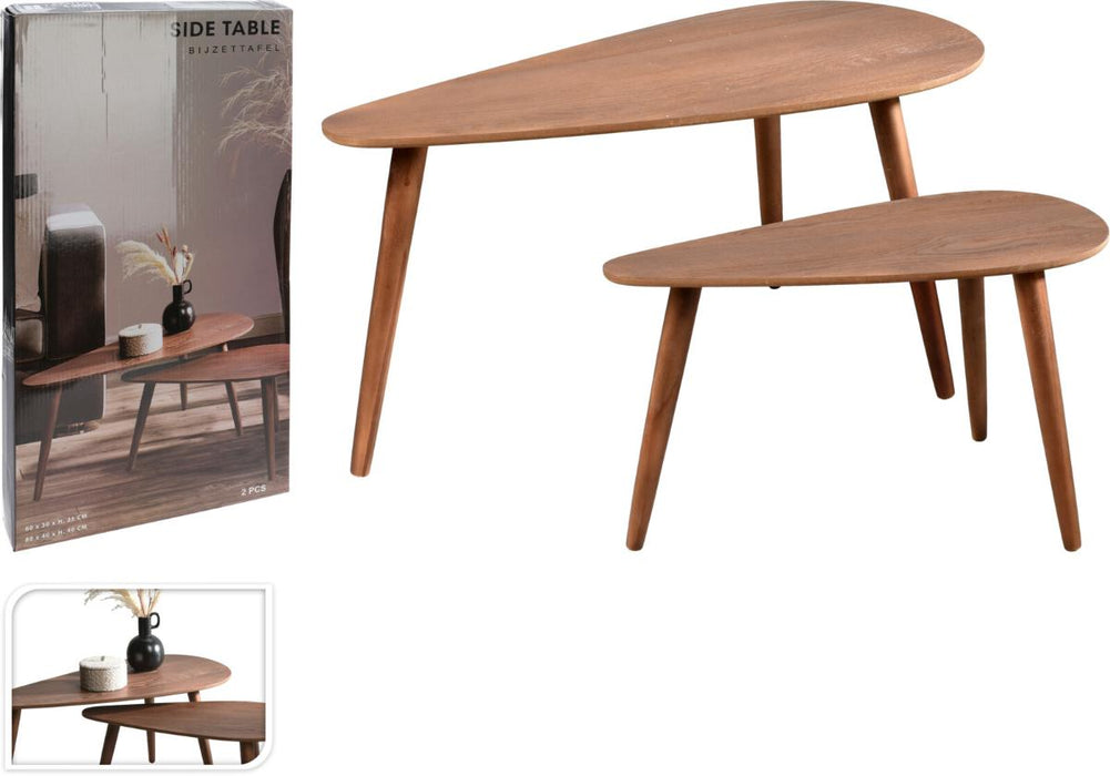 SIDE TABLE 2 PIECES WALNUT