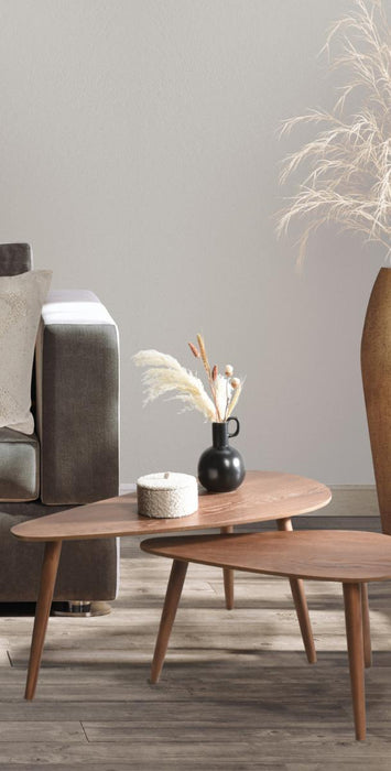 SIDE TABLE 2 PIECES WALNUT
