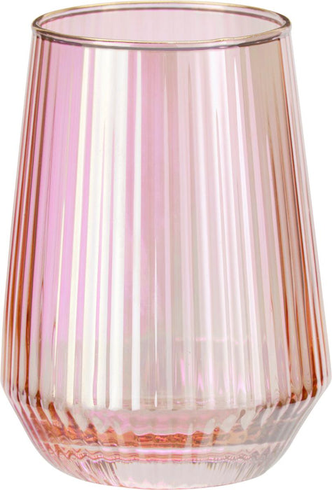 WATER GLASS 400ML PINK GLASS