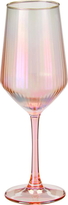 WINE GLASS 380ML PINK GLASS