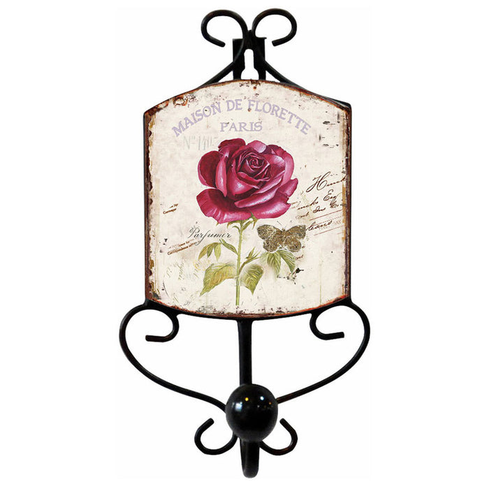 DECORATIVE SINGLE HANGER BLACK WITH ROSE