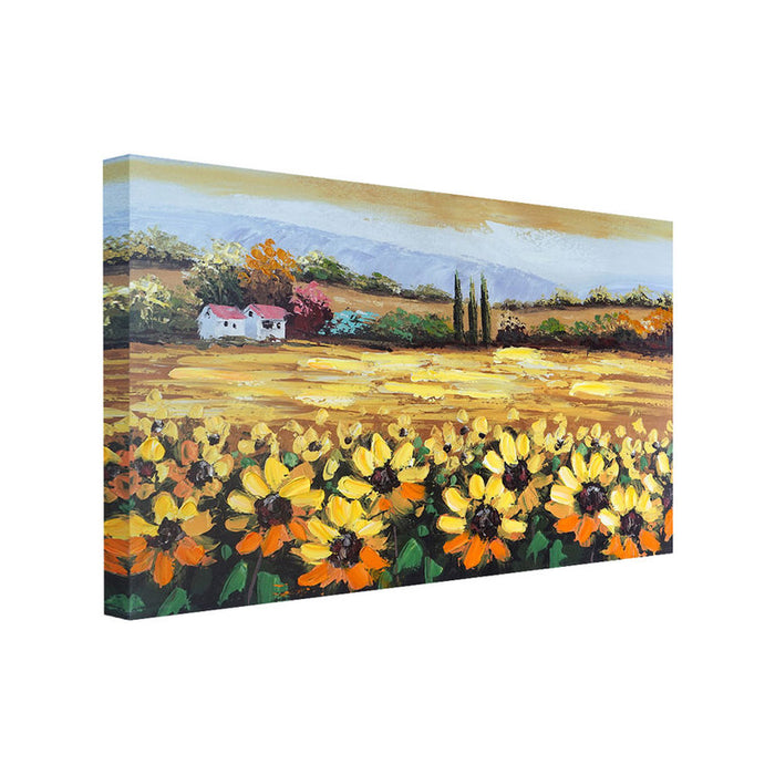 OIL PAINTING 50X70 CM. FIELD OF SUNFLOWERS