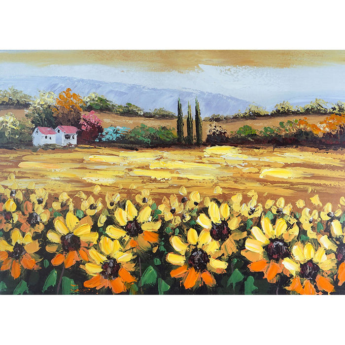 OIL PAINTING 50X70 CM. FIELD OF SUNFLOWERS