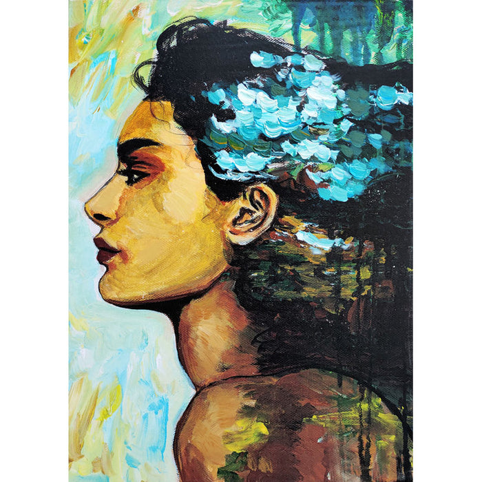 OIL PAINTING 50X70 CM. FEMALE PROFILE