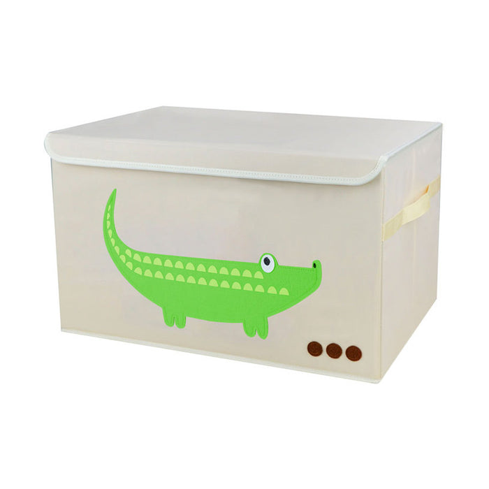 TEXTILE BOX WITH LID 38X26X26 CM. CROCODILE