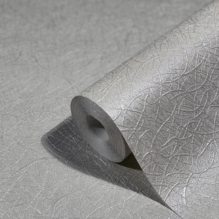 WALLPAPER VINYL IVY RELIEF LIGHT GRAY MOTHER OF PEARL