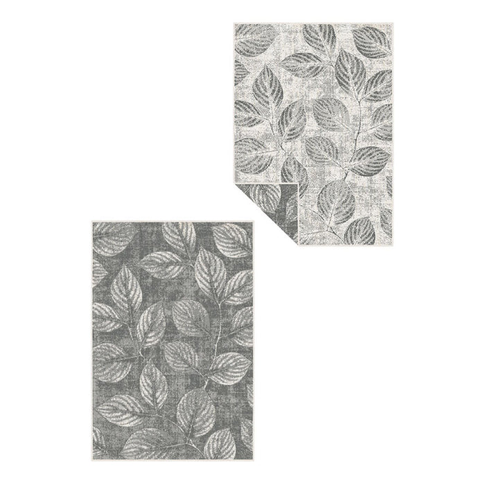 BRUSSELS CARPET 80X150 CM GRAY LEAVES CREAM