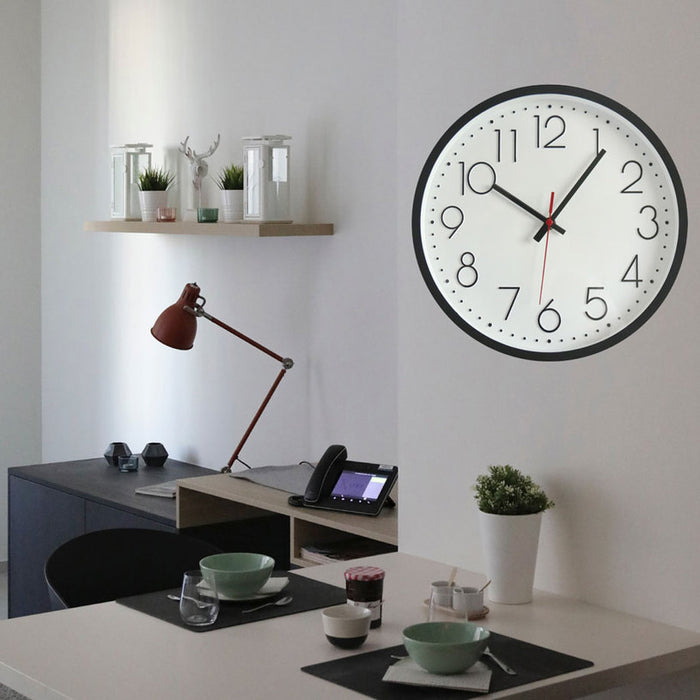WALL CLOCK F30 CM. BLACK/WHITE