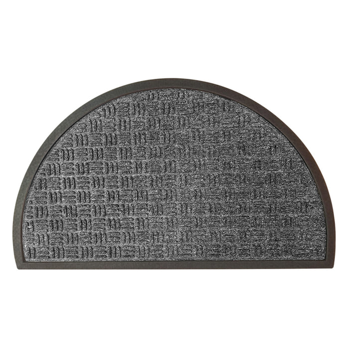 DOOR MAT RUBBER/PP 45X75 CM SEMI-CIRCLE DARK GREY