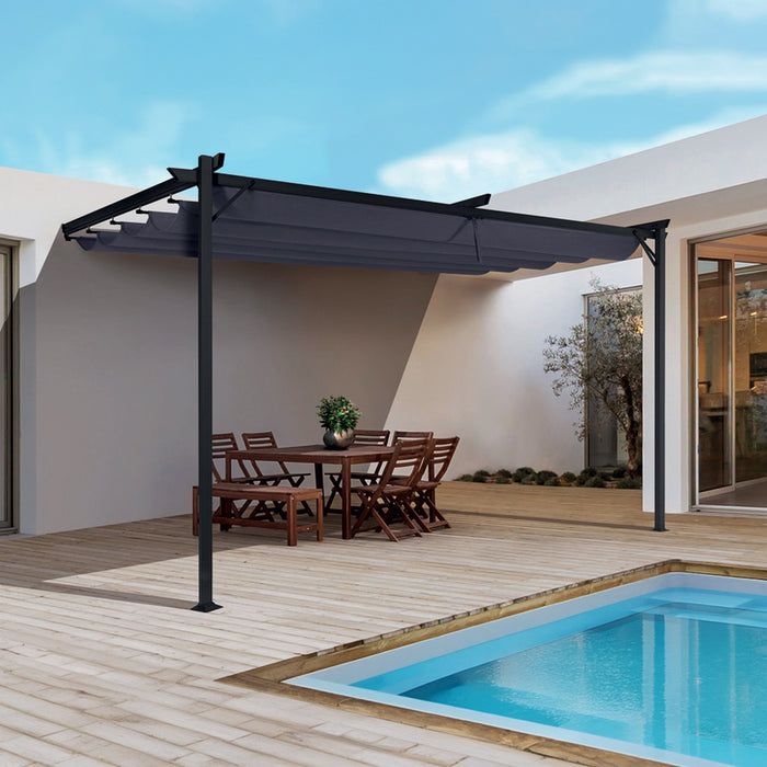GARDEN PERGOLA 400X270CM WITH MOVABLE ROOF 183274