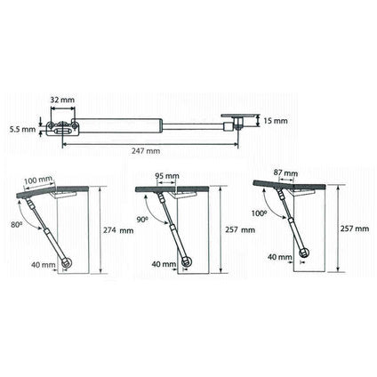SHOCK ABSORBER FOR LIFTING DOOR 120N 2 PCS