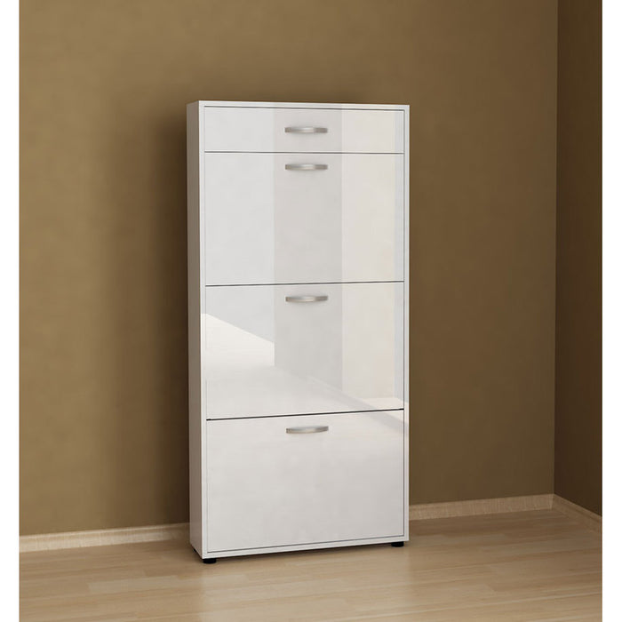 SHOE CABINET 3 DOORS WHITE GLOSS
