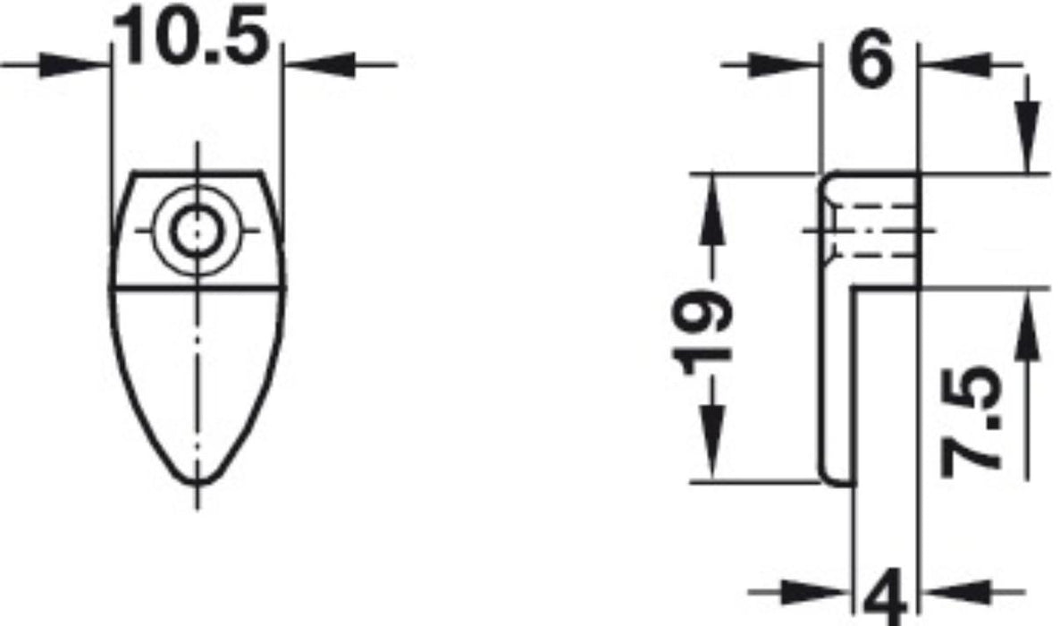 MIRROR BRACKET 6X16MM HÄFELE 4PCS