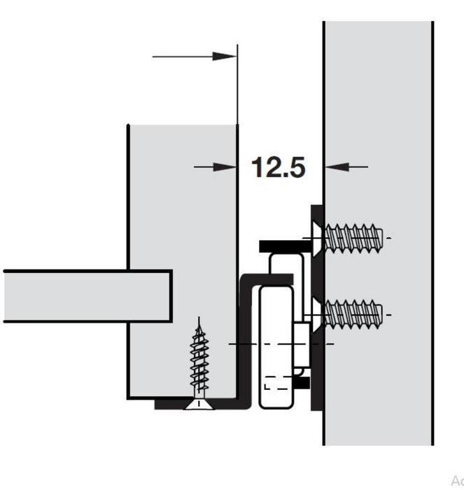 DRAWER GUIDE ROLLERS 500MM HÄFELE