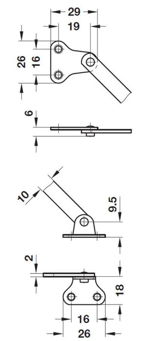 200MM HÄFELE FLAP DOOR SCISSORS