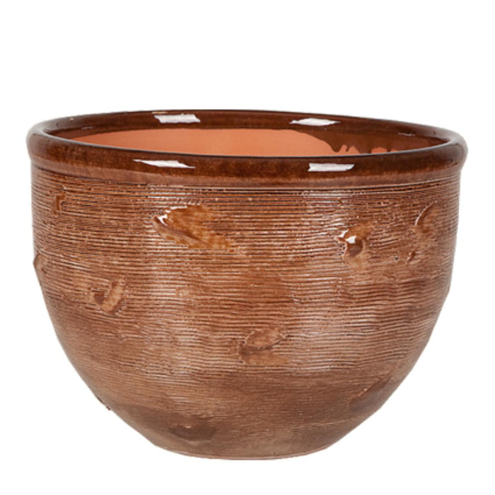 ANTIQUE POT 33/27 BROWN/WHITE