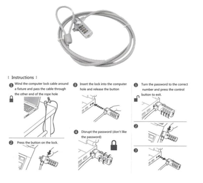 ANTI-THEFT LAPTOP CABLE WITH ENCODER