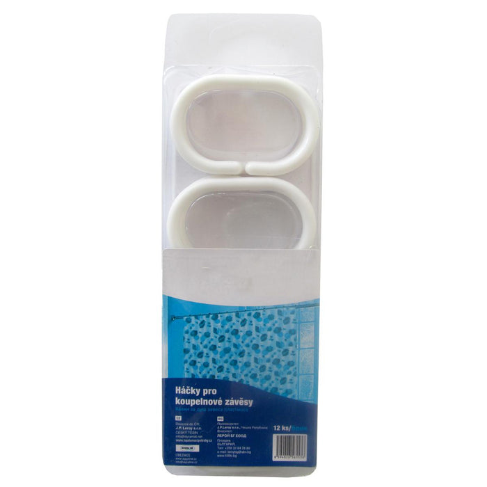 SHOWER CURTAIN RINGS WHITE 12 PCS