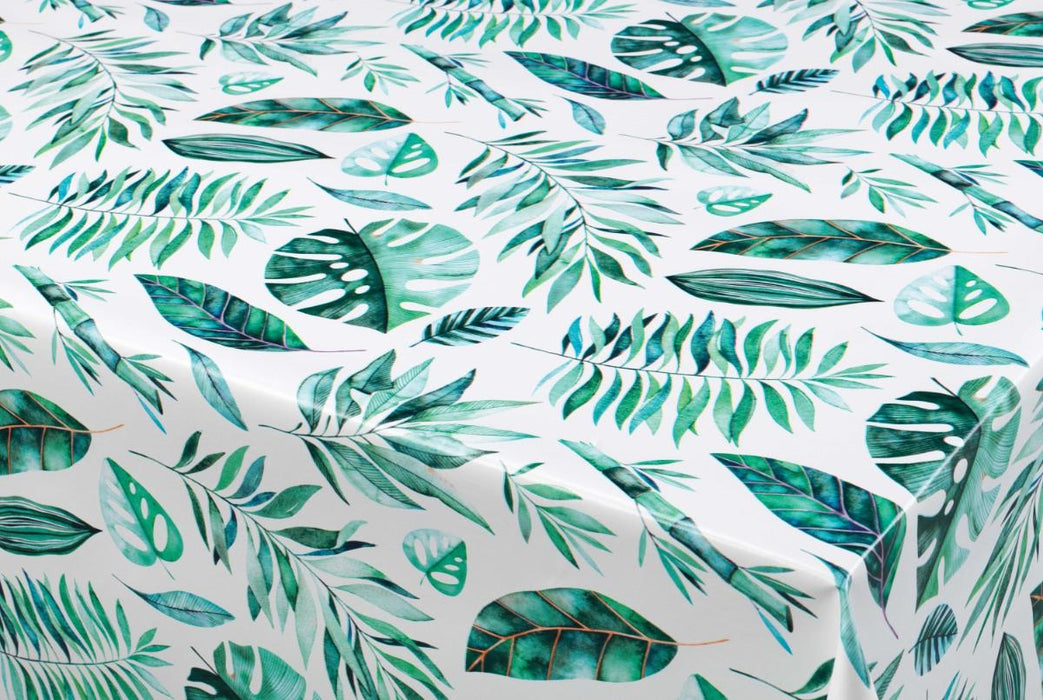 OIL COVER 140CM GREEN LEAVES