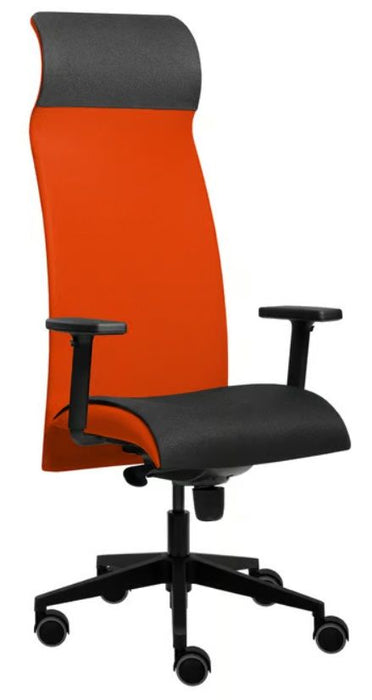 Tronhill Solium Executive ergonomic chair, damask and mesh, red
