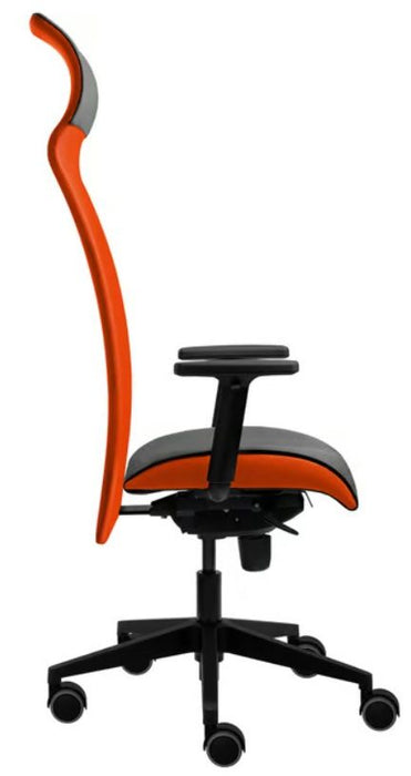 Tronhill Solium Executive ergonomic chair, damask and mesh, red