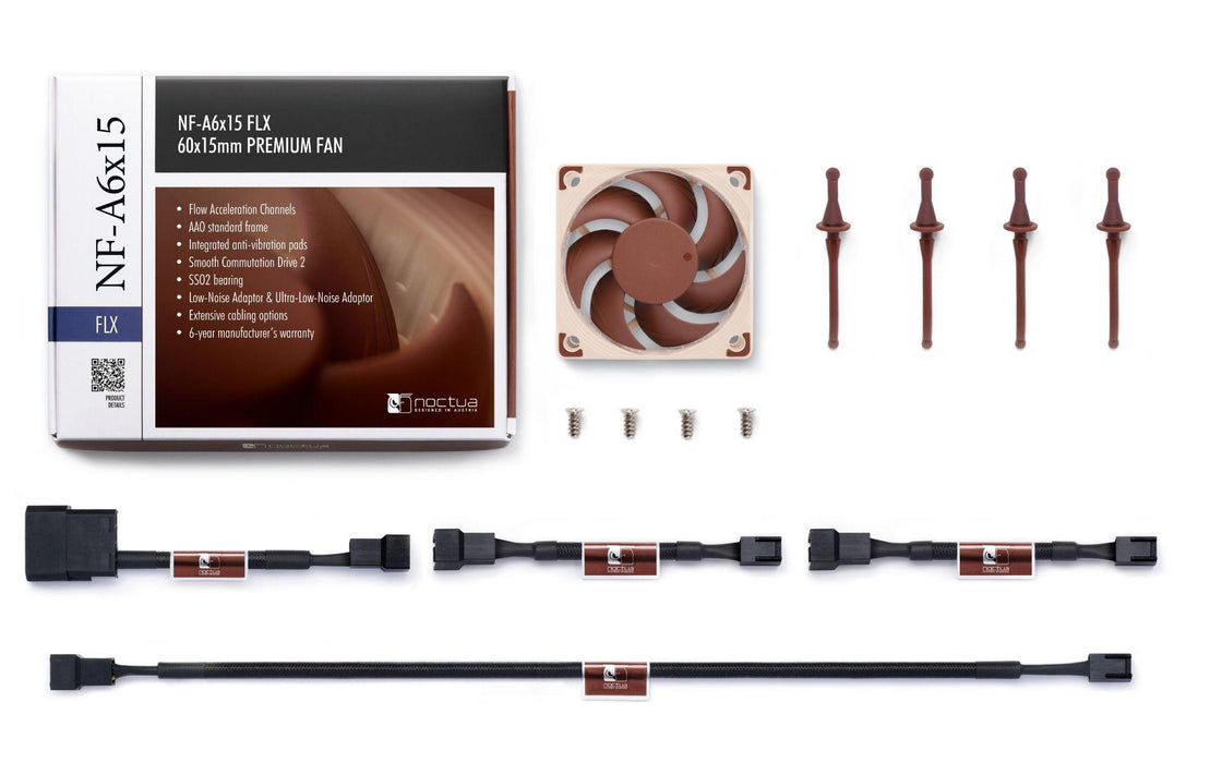 Noctua NF-A6x15 FLX fan, 60 x 60 x 15 mm