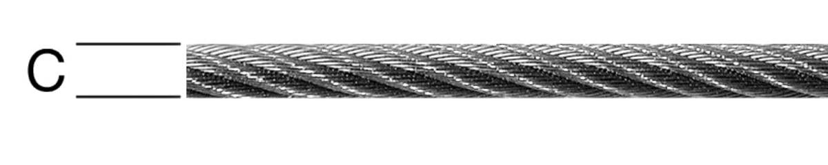 STEEL ROPE GALVANIZED 4MM 6X7