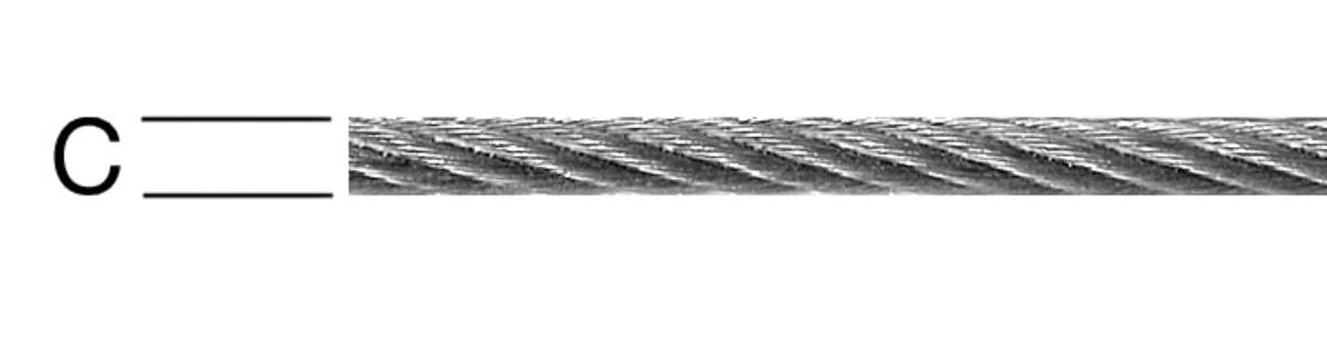 STEEL ROPE GALVANIZED STAINLESS 3M