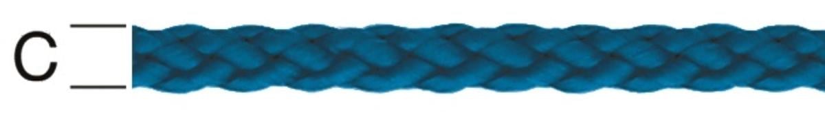 POLYPROPYLENE BRAIDED ROPE BLUE 6MM
