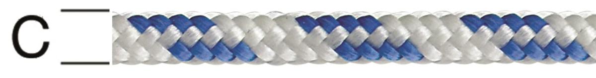POLYPROPYLENE ROPE WHITE/BLUE 4MM