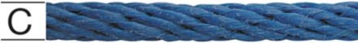 SPIRAL POLYPROPYLENE ROPE BLUE 10MM