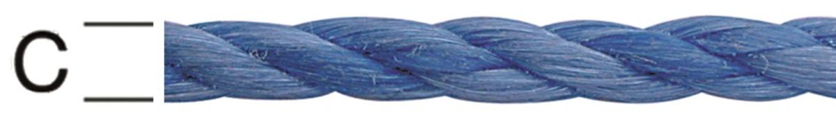 SPIRAL POLYPROPYLENE ROPE BLUE 6MM