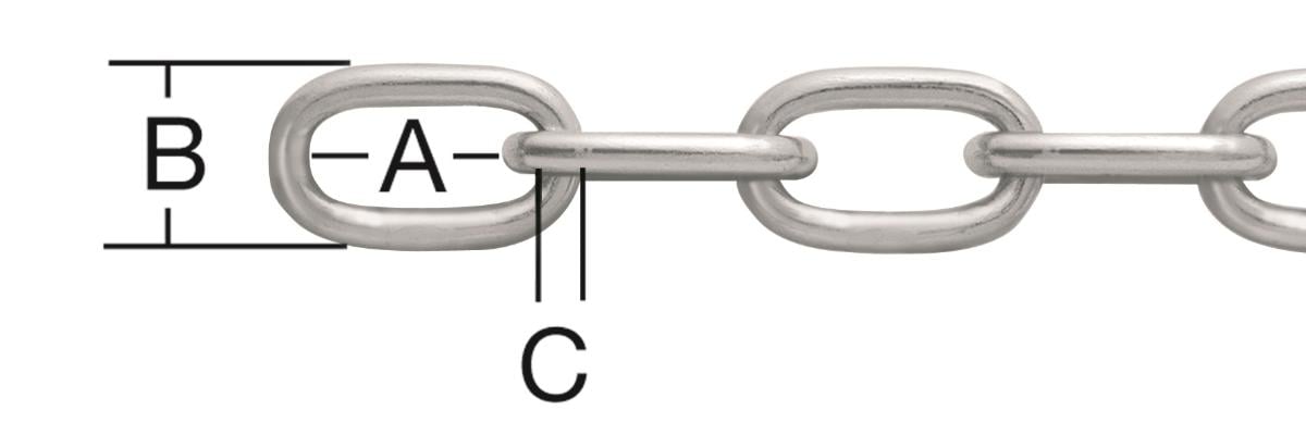 GALVANIZED STEEL CHAIN 5MM 1.85CM