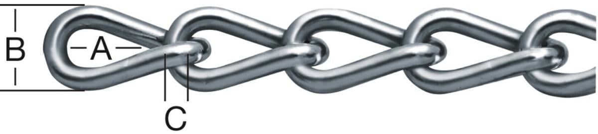 TWISTED STEEL CHAIN GALVANIZED 3MM