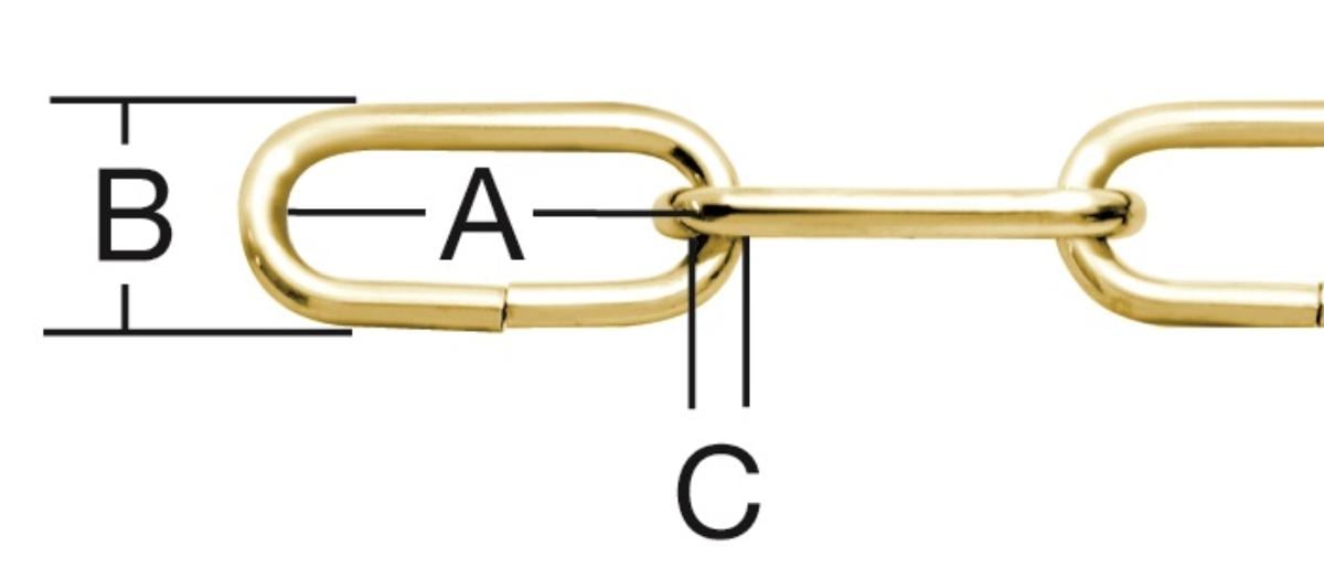 STEEL CHAIN BRASS COATED 2MM 1.6CM