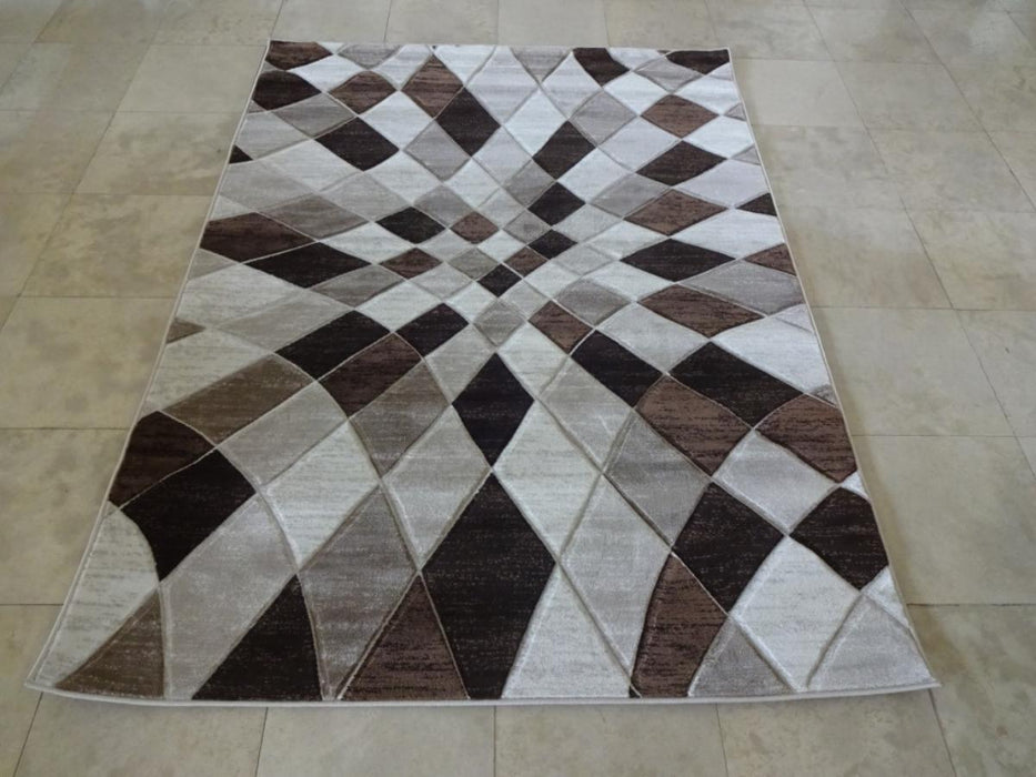 CARPET GEO HAND CUT 80X150CM CREAM