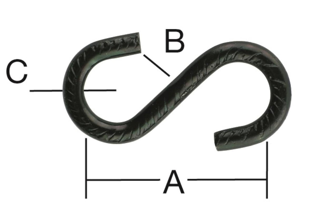 HOOK S-SHAPED DEC. 3.8MM 31.5/6/2BR.