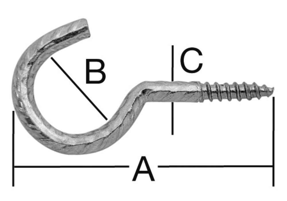 HOOK WITH SCREW BLACK 5.2MM 60/18 2 PCS