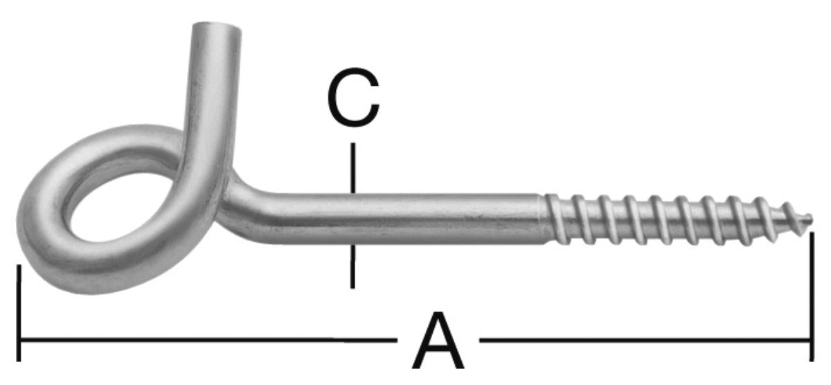 CEILING HOOK WITH SCREW WOOD 8.9/140MM 2PCS