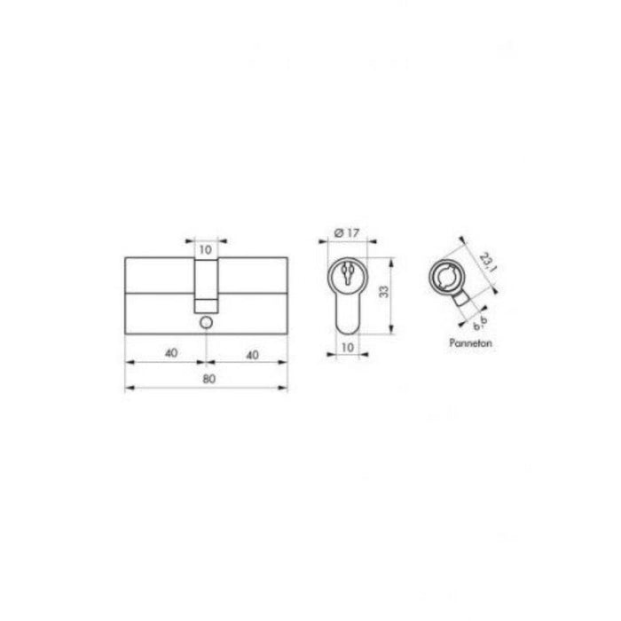 CARTRIDGE EURO PROFILE SA 40/40MM THIRARD