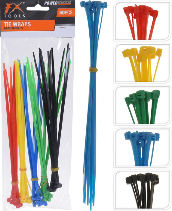 SET OF COLORED CABLE TIES 50PCS