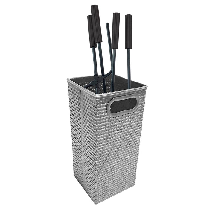 FIREPLACE ACCESSORIES 4PCS BUCKET H&C SILVER