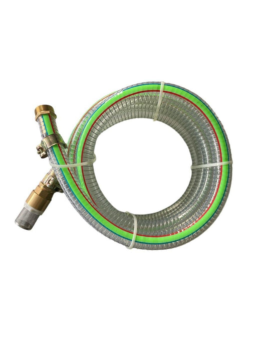 SUCTION HOSE 4M WITH VALVE AND CONNECTIONS